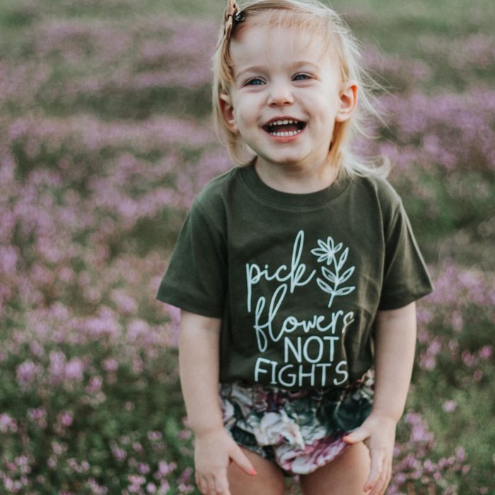 Pick Flowers Not Fights Toddler Shirt